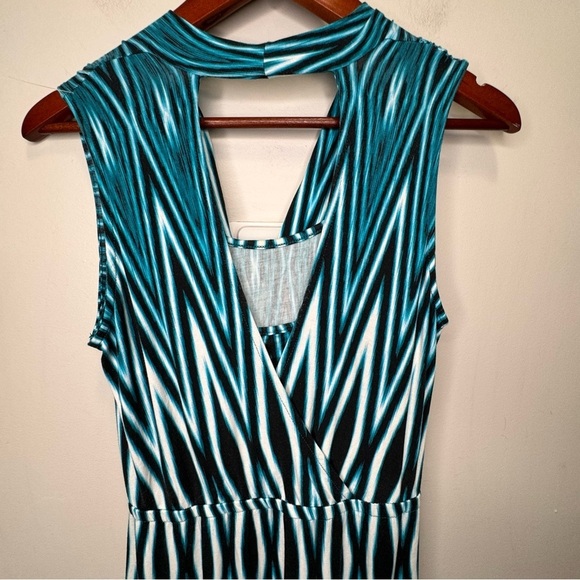 Calvin Klein Blue Striped Maxi Dress Size 4 - Picture 6 of 10